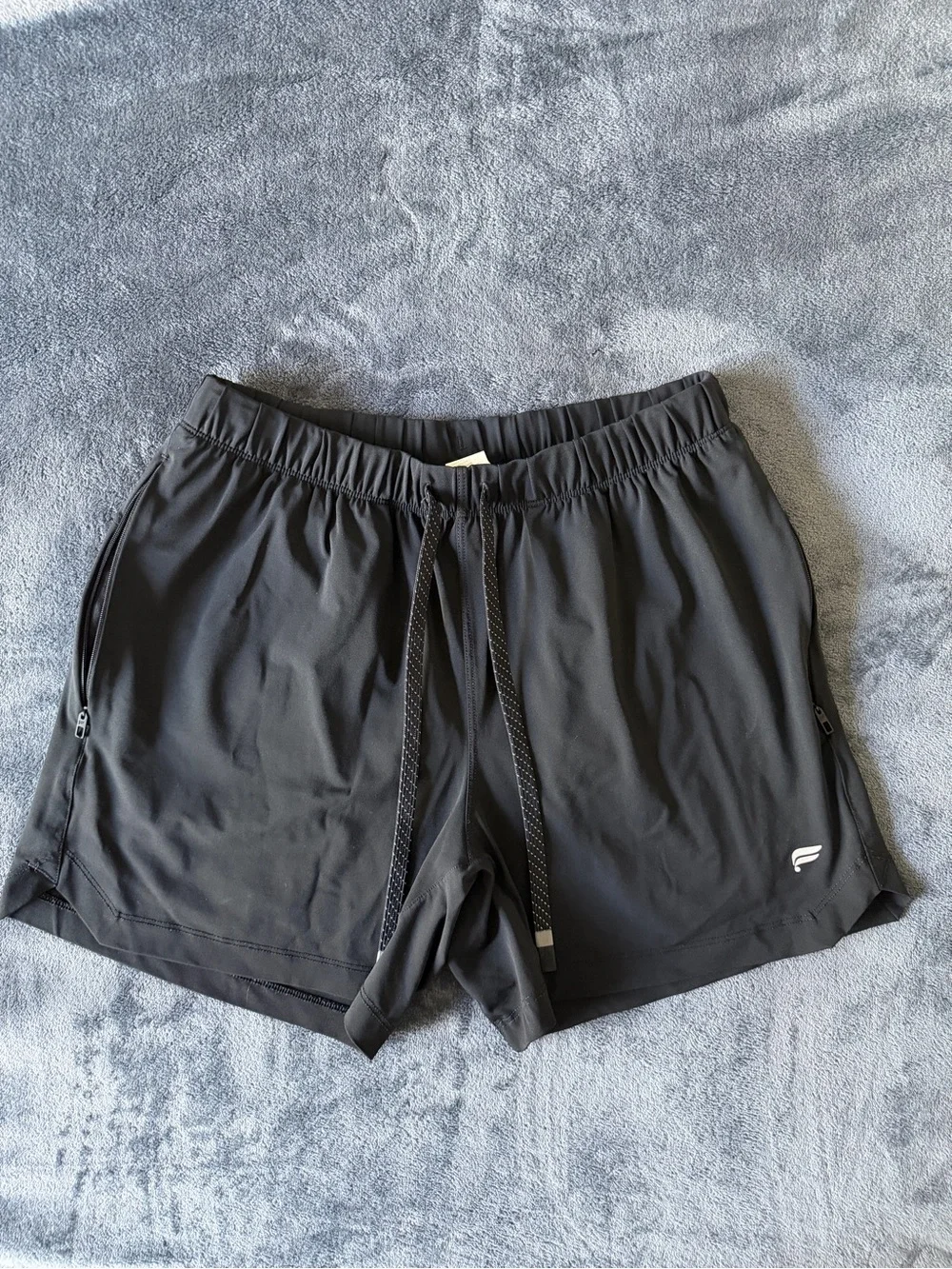 ✨Men's Black Athletic Shorts with Drawcord and Zipper Pockets